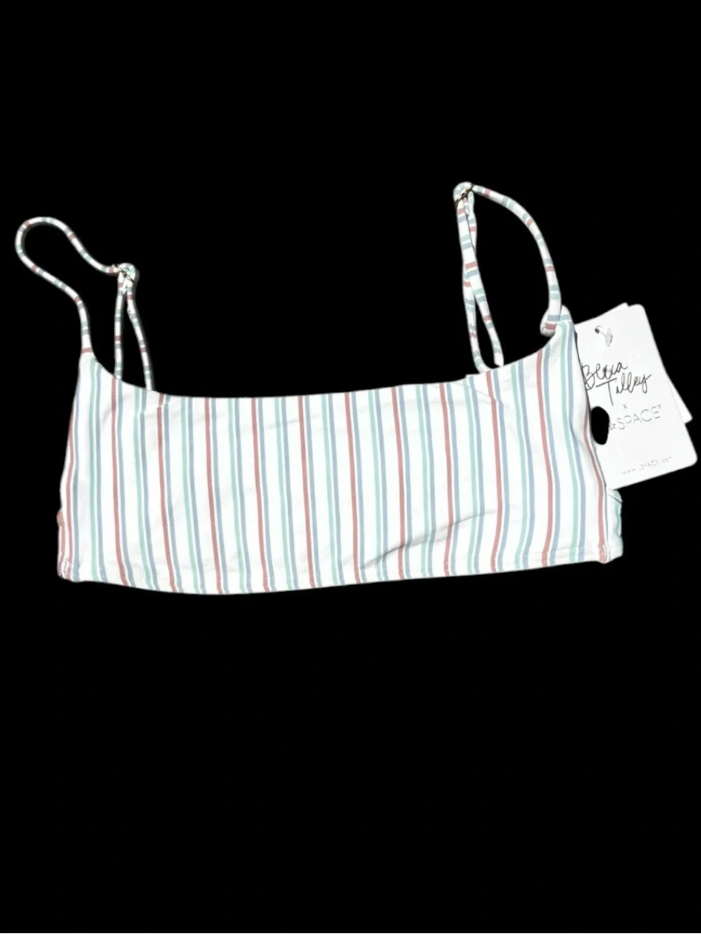 🌻NEW w/tag L*Space x Bella Tilley Piper Striped Bikini Top Swim Top Size XS
